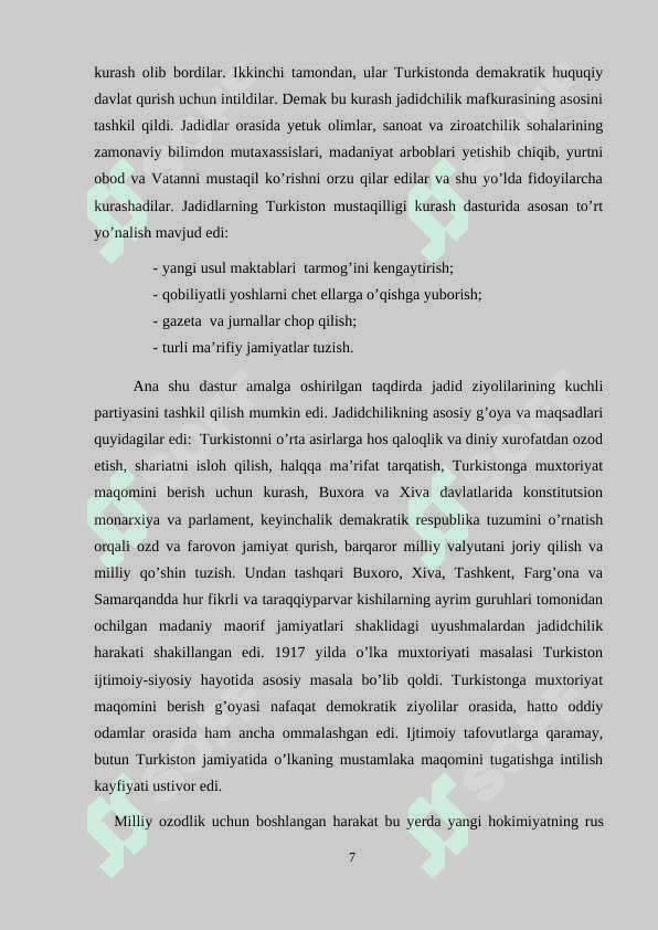 Mustaqillikka erishish arafasida O‘zbekiston Respubliksidagi siyosiy ahvol 7
