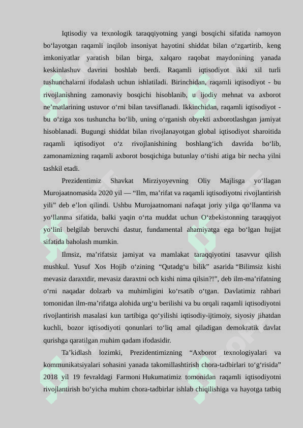 Raqamli iqtisodiyotga oʻtishda xorijiy davlatlarning tajribasi 2