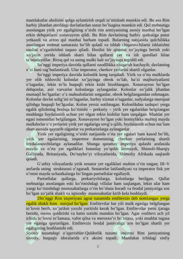 Rim imperiyasining inqirozi. Varvar qirolliklarining tashkil topishi 2