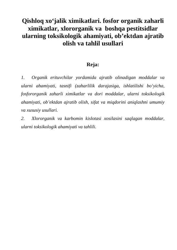 Qishloq xo‘jalik ximikatlari 1