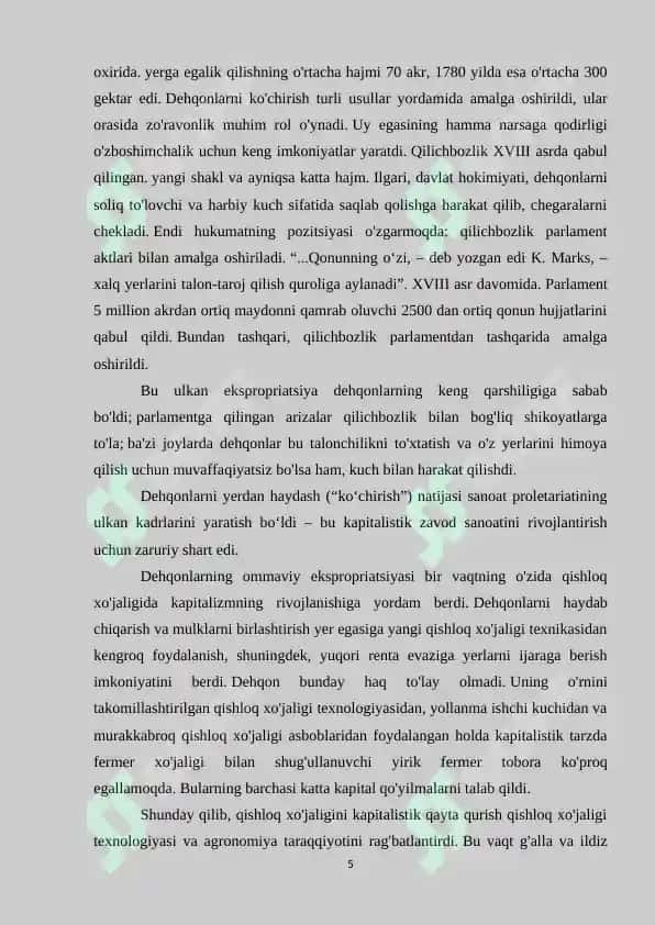 XVIII asrda Angliyaning siyosiy va ijtimoiy-iqtisodiy rivojlanishi 5
