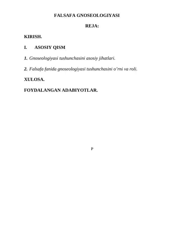 FALSAFA GNOSEOLOGIYASI 1