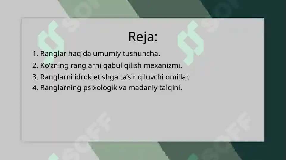 Ranglarni idrok etish 2