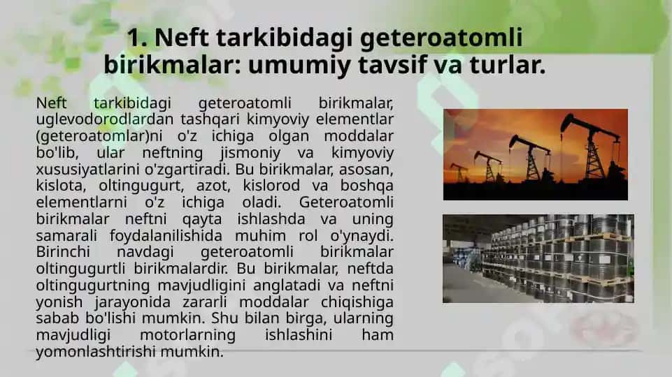Neft tarkibidagi geteroatomli birikmalar 3