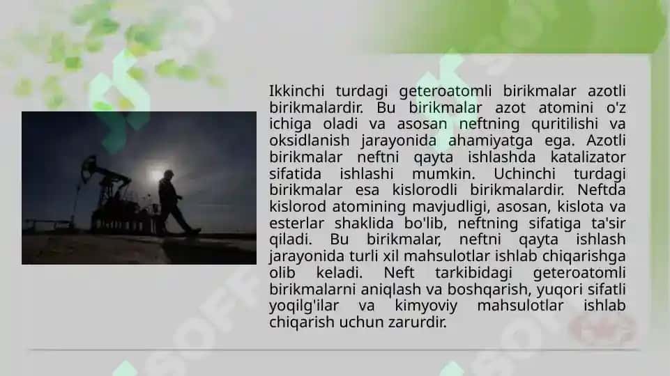 Neft tarkibidagi geteroatomli birikmalar 4