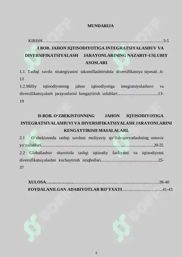 Ishlab chiqarishni diversifikatsiyalash va modernizatsiyalash samaradorligi 2