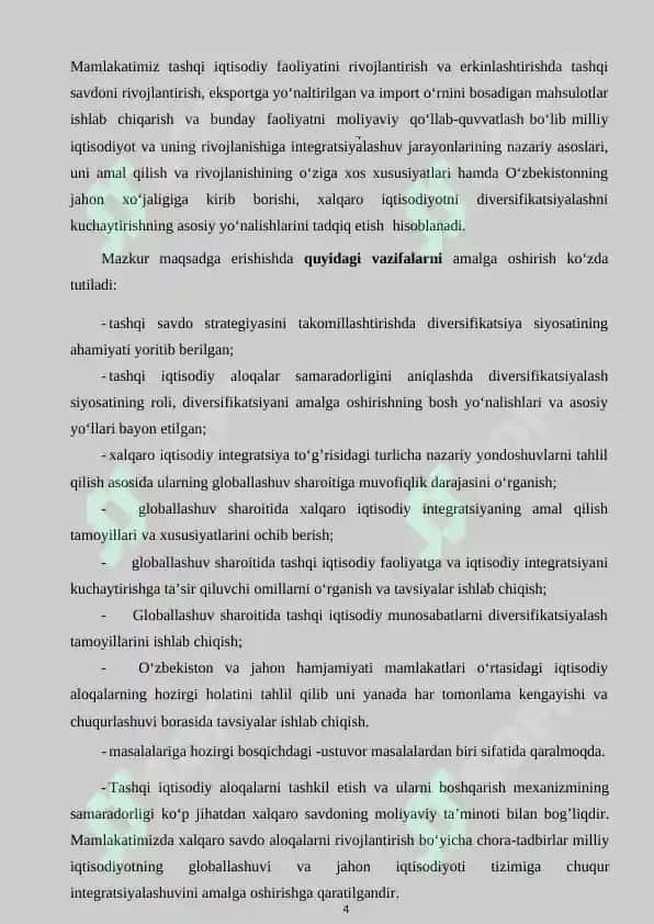 Ishlab chiqarishni diversifikatsiyalash va modernizatsiyalash samaradorligi 4