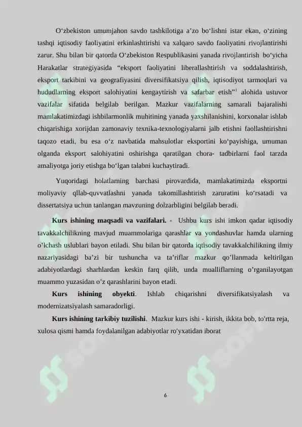 Ishlab chiqarishni diversifikatsiyalash va modernizatsiyalash samaradorligi 6