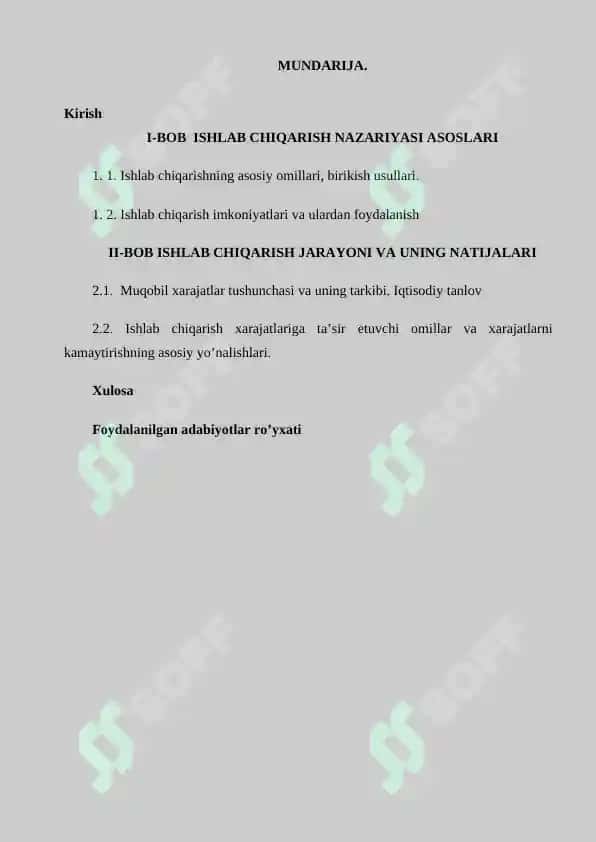 Ishlab chiqarish imkoniyatlari, muqobil xarajatlar va iqtisodiy tanlov 2