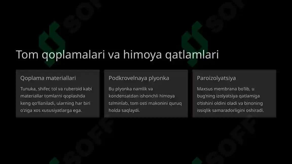 Birlashtirilgan tomlar va tom qoplamalari 4