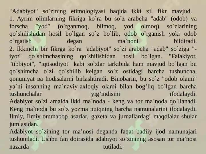 O'zbek adabiyotini davrlashtirish 3