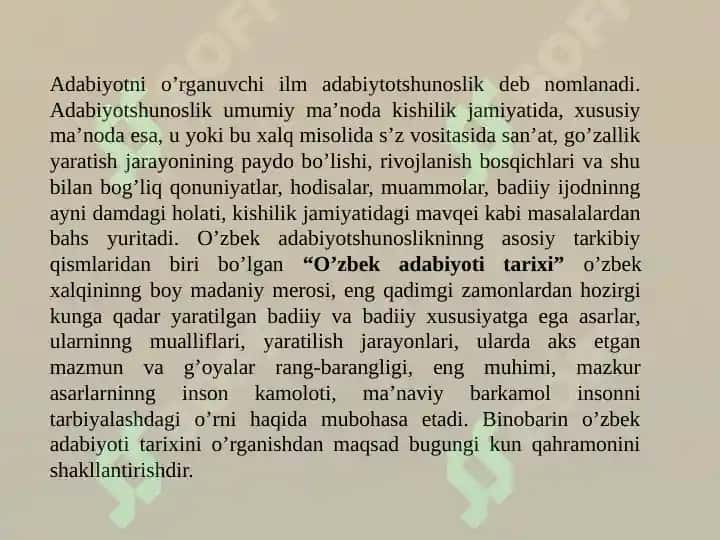 O'zbek adabiyotini davrlashtirish 5
