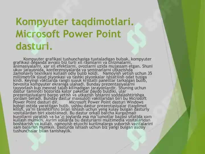 Microsoft Power Point dasturi 2