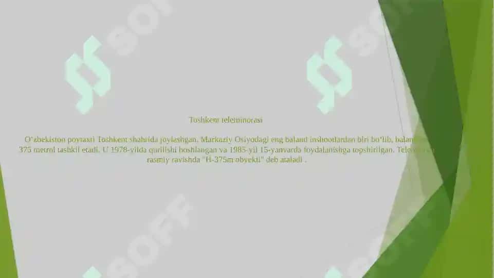 TOSHKENT TELEMINORASI HAQIDA 3