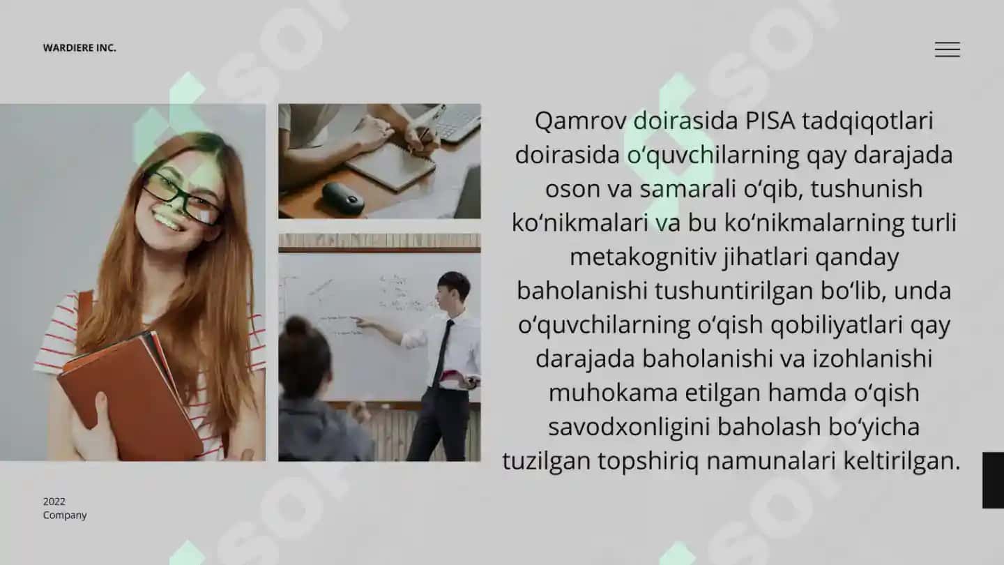 ta'lim sifatida xalqaro baholash tizimi pisa DASTURI 3