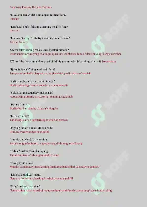 Falsafadan testlar yakuniylar 4