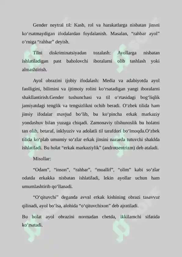 O‘ZBEK TILI VA GENDER: TILDAGI JINSIY IFODALAR 3