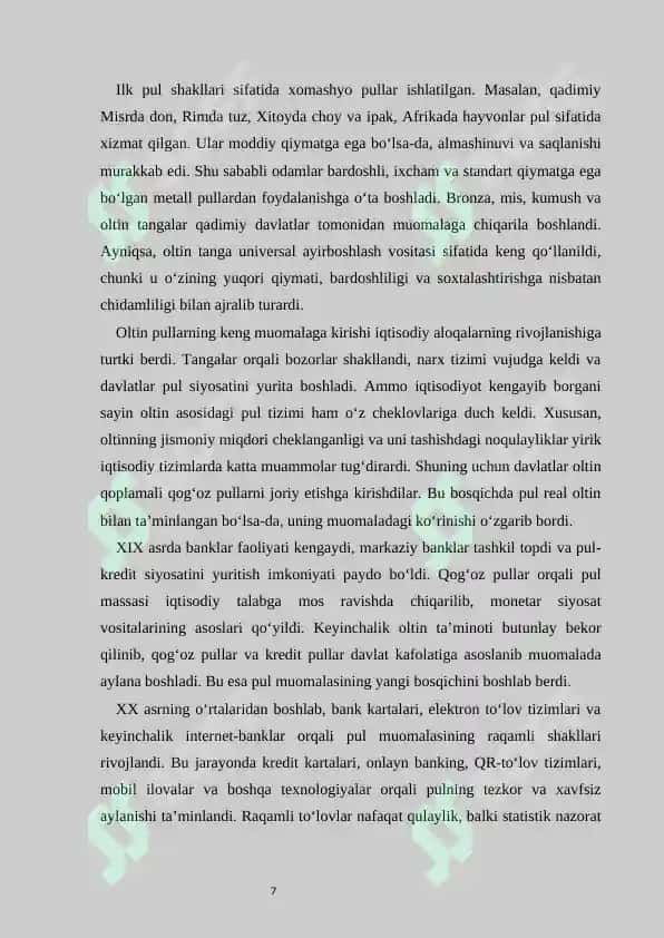 Pul muomalasi qonunining iqtisodiy mohiyati     |   Пул муомаласи қонунининг иқтисодий моҳияти 7