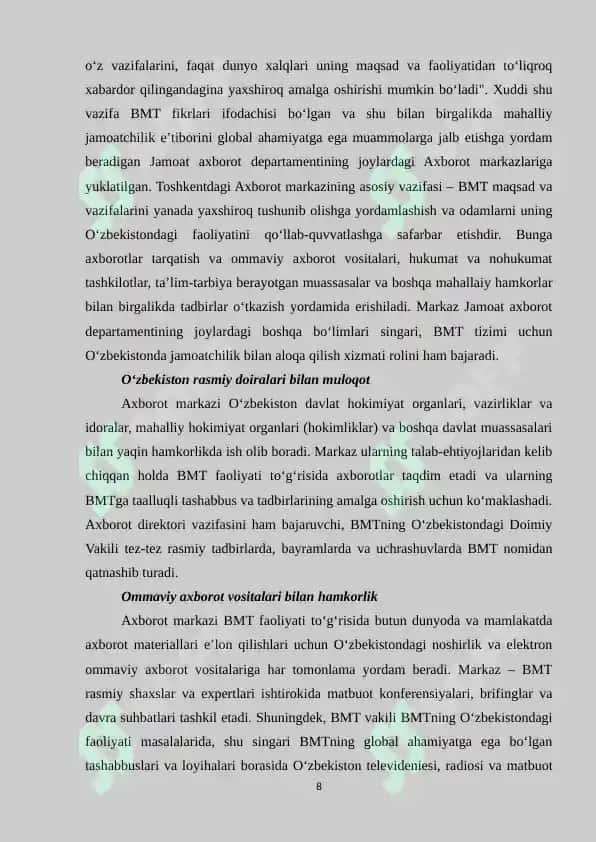 BOSH ASSAMBILIYA – BMTNING ENG OLIY ORGANI 8
