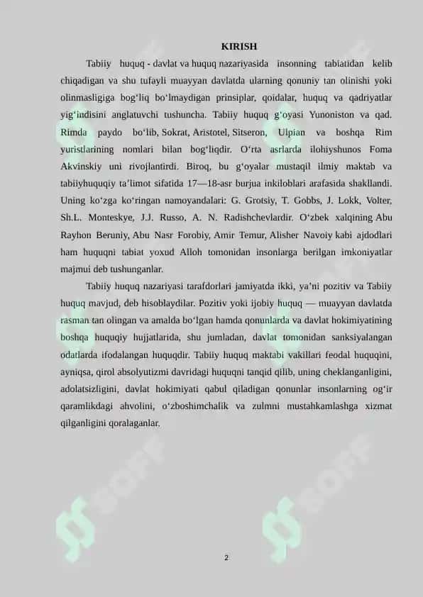 Forobiy Yevropa mamlakatlarida tabiiy huquq ta’limotlarining shakllanishi va rivojlanishi 2
