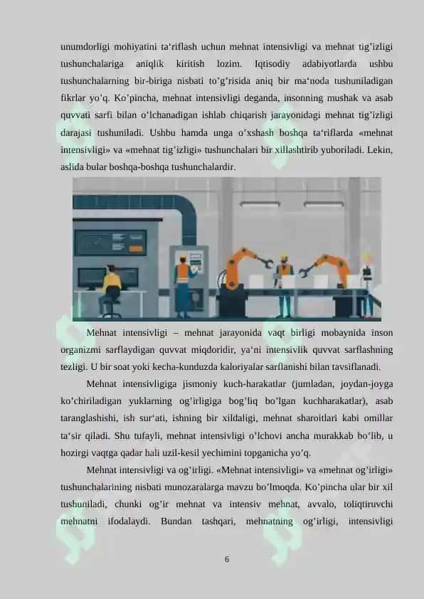 Ishlab chiqarish samaradorligi va mehnat unumdorligini oshirish muammolari 6