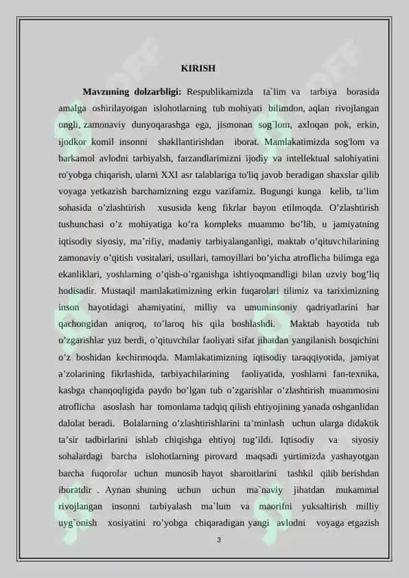 PSIXOLOGIK XIZMAT  FANIDAN “KICHIK MAKTAB YOSHIDAGI O’QUVCHILARDA LIDERLIK SIFATLARINING SHAKLLANISHI” 3