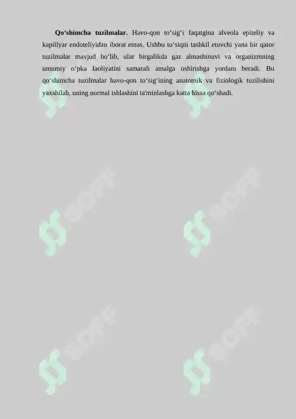Havo-qon to‘sig‘ining tuzilishi, vazifalari va patologiyasi. Referat 11 bet. 4