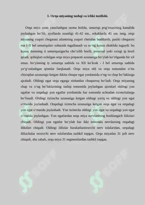 Orqa miya o’tkazuv yo’llari. Referat 9 bet. 2