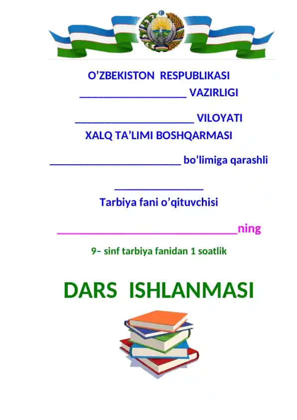 tarbiya fanidan ochiq dars 1