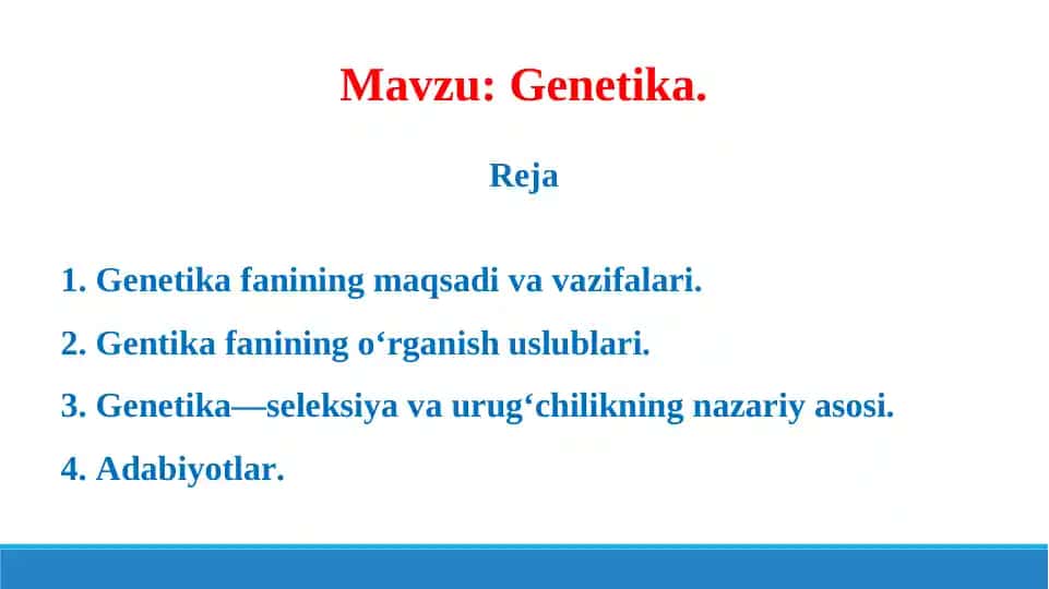 Genetika. Taqdimot 15 bet