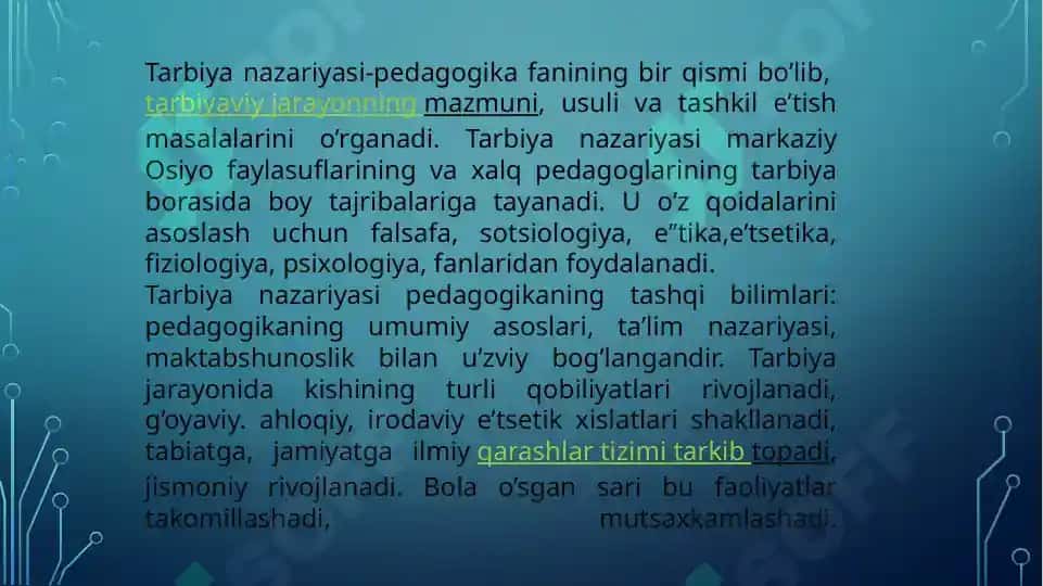 Pedagogik faoliyatda tarbiya turlari va usularidan foydalanish imkoniyatlari 3