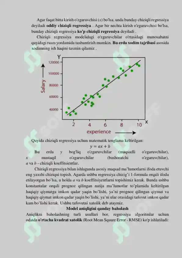 Mashinaviy o'qitishda regressiya tahlili 4