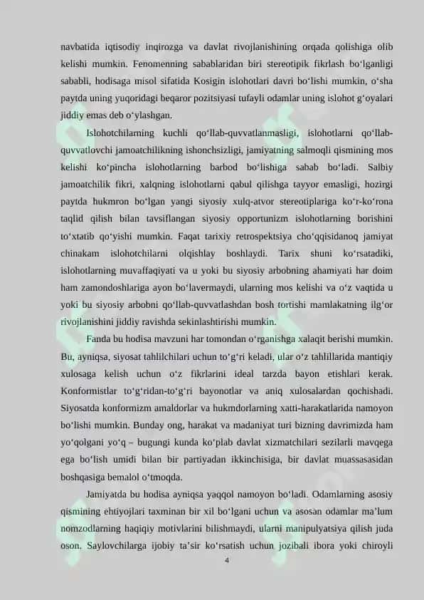 Jamiyat me'yorlari va qadriyatlarining siyosiy xulq-atvor va qaror qabul qilishga ta'siri 4