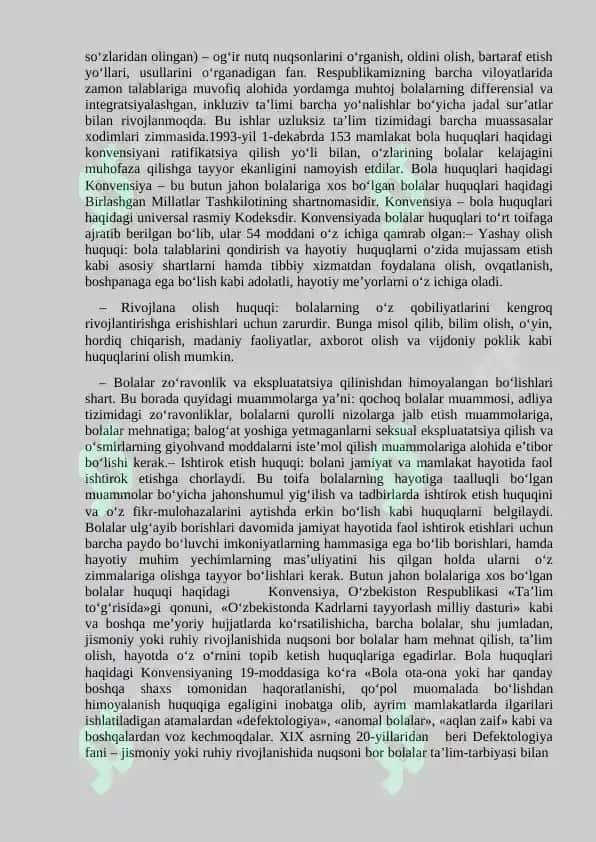 Defektologiya fanining O‘zbekistonda rivojlanish bosqichlari 2