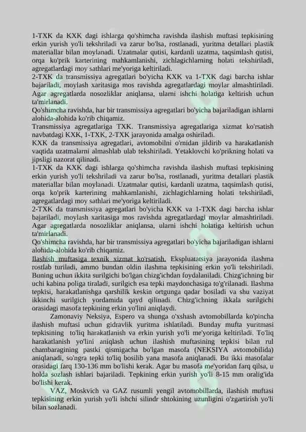 Transmissiya tuzilishi va texnik xizmat 3