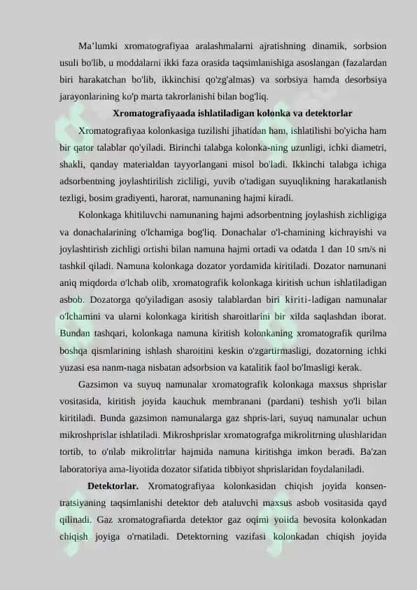 Gaz – suyuqlik xromatografiyasi,tahlil  qilish  usullari 2