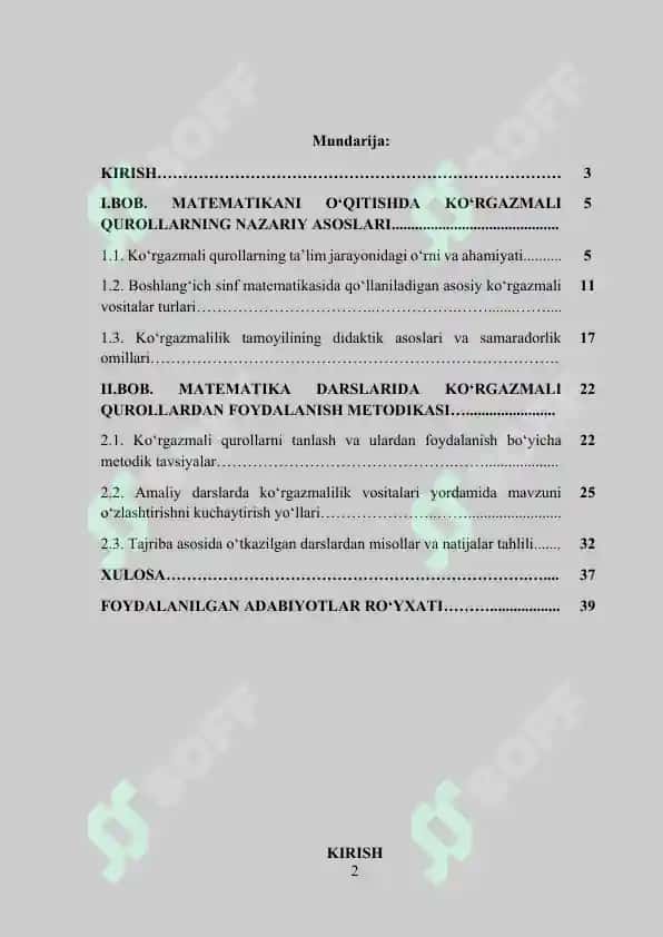 Matematikani o’qitishda foydalaniladigan ko’rgazmali qurollar va ulardan foydalanish 2
