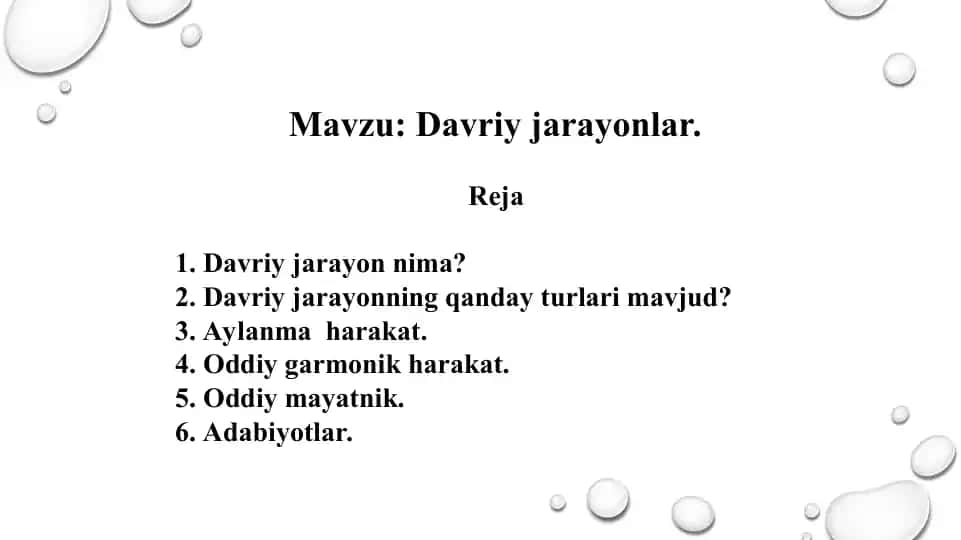 Davriy jarayonlar. Taqdimot 17 bet.
