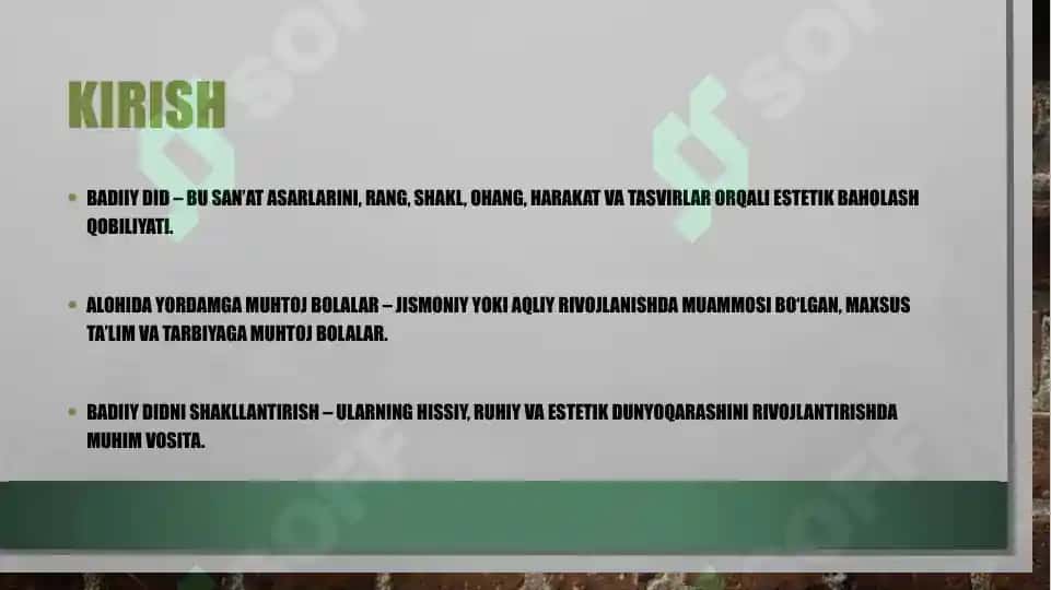ALOHIDA YORDAMGA MUHTOJ BOLALARNING BADIIY DIDINI SHAKLLANTIRISH 2