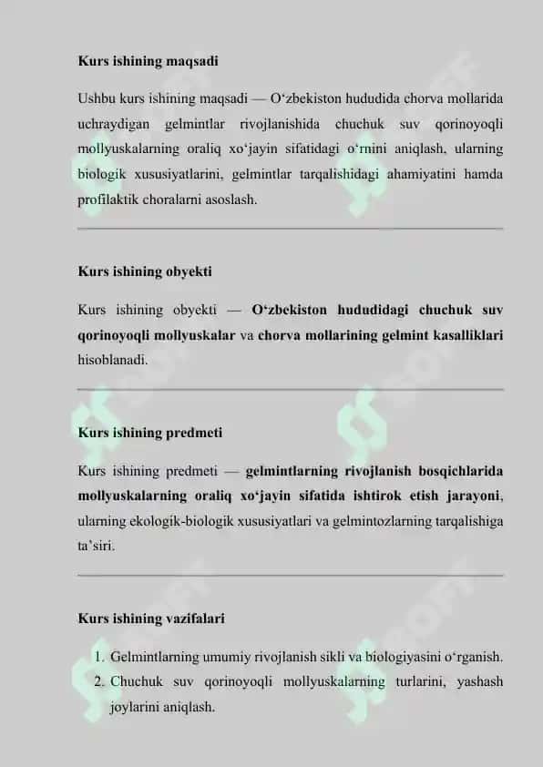 O‘zbekistonda chorva mollari gelmintlarining rivojlanish bosqichlarida chuchuk suv qorinoyoqli mollyuskalarning oraliq xo‘jayinlar sifatidagi ishtiroki 3