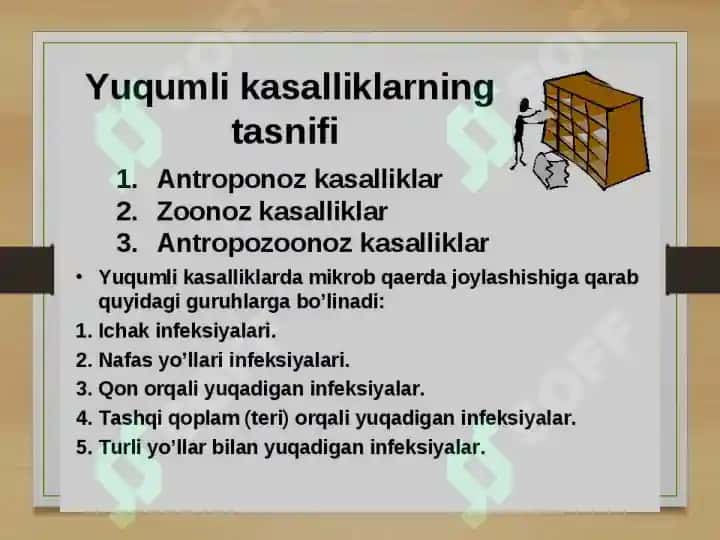 Yuqumli ichak kasalliklari, ichak tayoqchasi va oziq-ovqat zaharlanishini keltirib chiqaruvchi mikroorganizmlar 3
