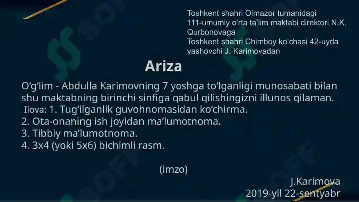 Ma’lumot axborot hujjatlari tayyorlash 5