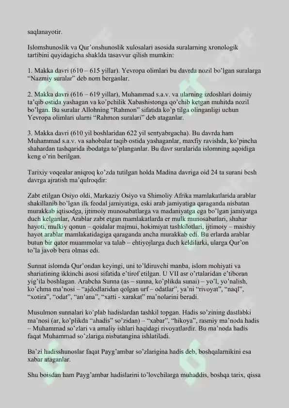 Islomning asosiy manbalari 2