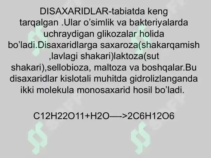 Disaxaridlar. Polisaxaridlar 3