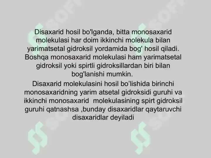 Disaxaridlar. Polisaxaridlar 6