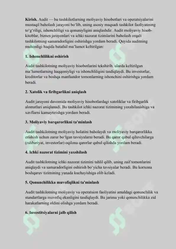 Auditning turlari va shakllari tavsifi 2