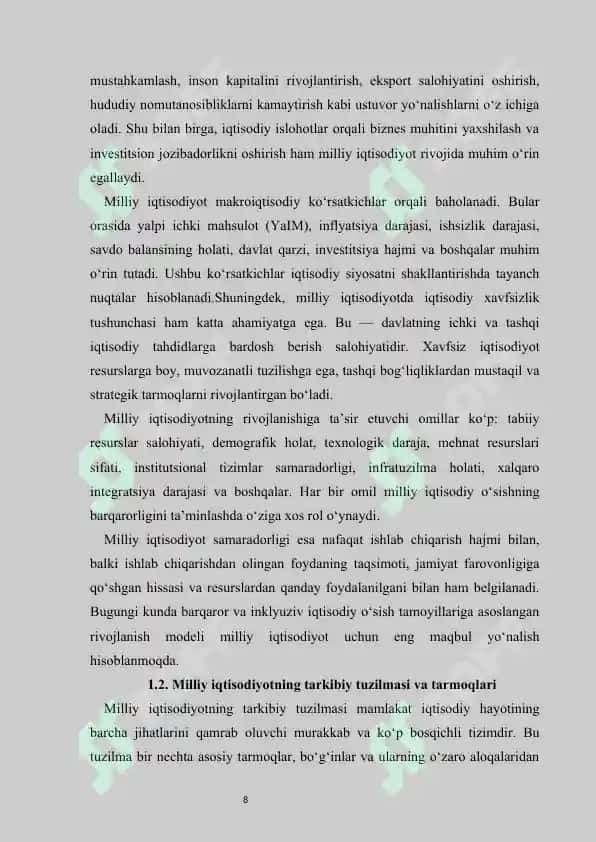 Milliy iqtisodiyot va uning makroiqtisodiy ko‘rsatkichlari   |  Миллий иқтисодиёт ва унинг макроиқтисодий кўрсаткичлари 8