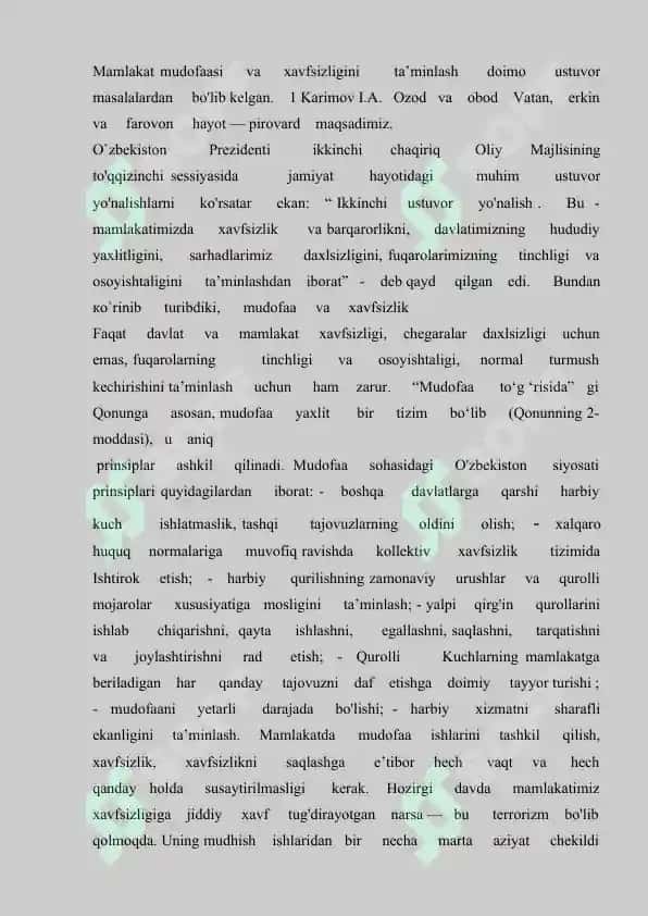 Milliy xafsizlikni taminlash borasida amalga oshirilgan ishlar 4