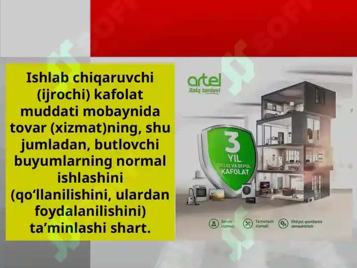 Ishlab chiqaruvchi tomonidan tovar sifatiga beriladigan kafolat 4