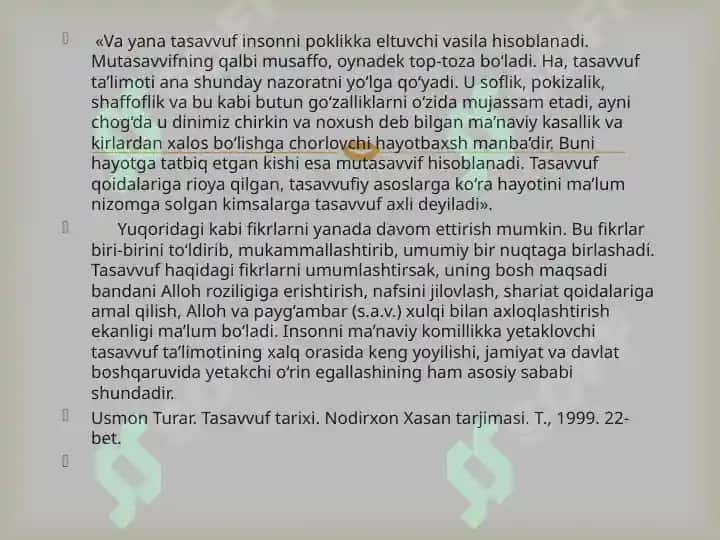 Markaziy Osiyoda tasavvuf ta’limotining tarqalishi va rivojlanishi 6